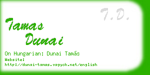 tamas dunai business card