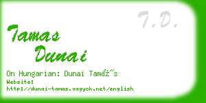 tamas dunai business card